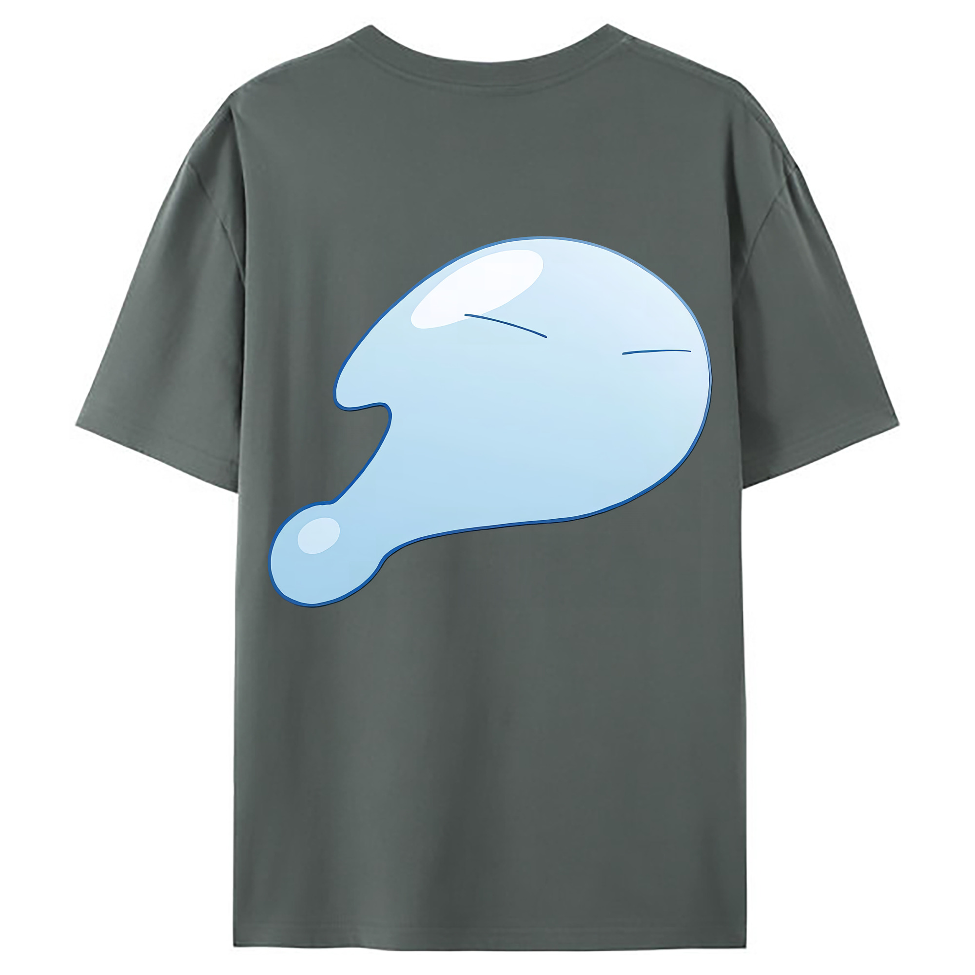 （画像用） 転スラ Regarding Reincarnated to Slime 綿100％ メンズ半袖Tシャツ（バックプリント） 通気性